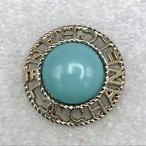 Vintage CHANEL button Silver and Blue